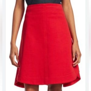 CARVEN Espelette red skirt with side pockets